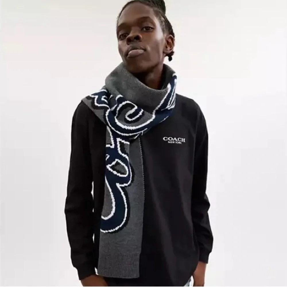 NWT Coach Script Print Knit Beanie & Scarf Bundle